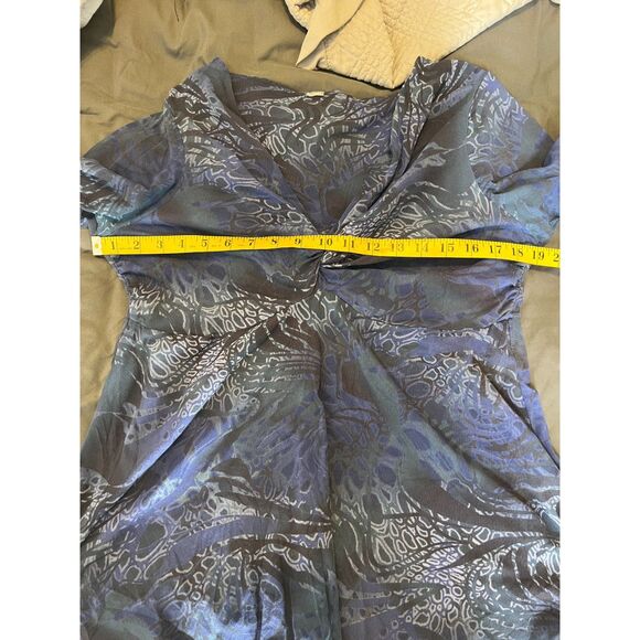 90s Y2k Mesh Dark Babydoll Top Size L Fairy Grunge Whimsigoth Sheer Goblincore - Picture 7 of 9